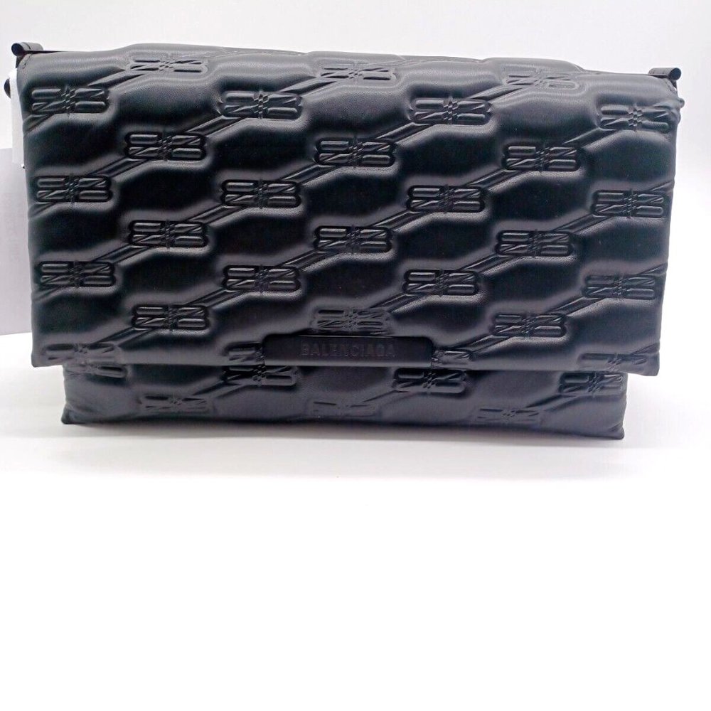 BALENCIAGA Large Triplet Embossed Leather Shoulder Bag